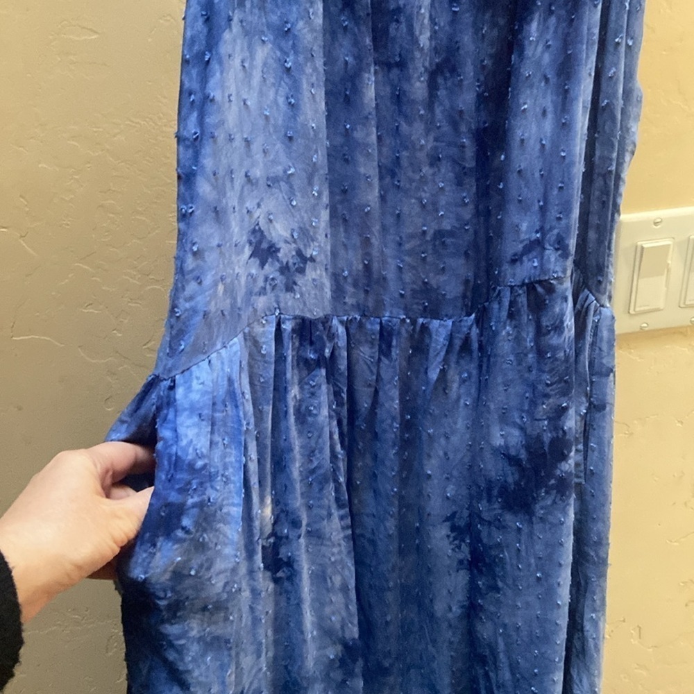Sz S BB Dakota Steve Madden Blue Tie Dye Tiered Sundress w/Adj Straps BM108631 - Picture 5 of 8
